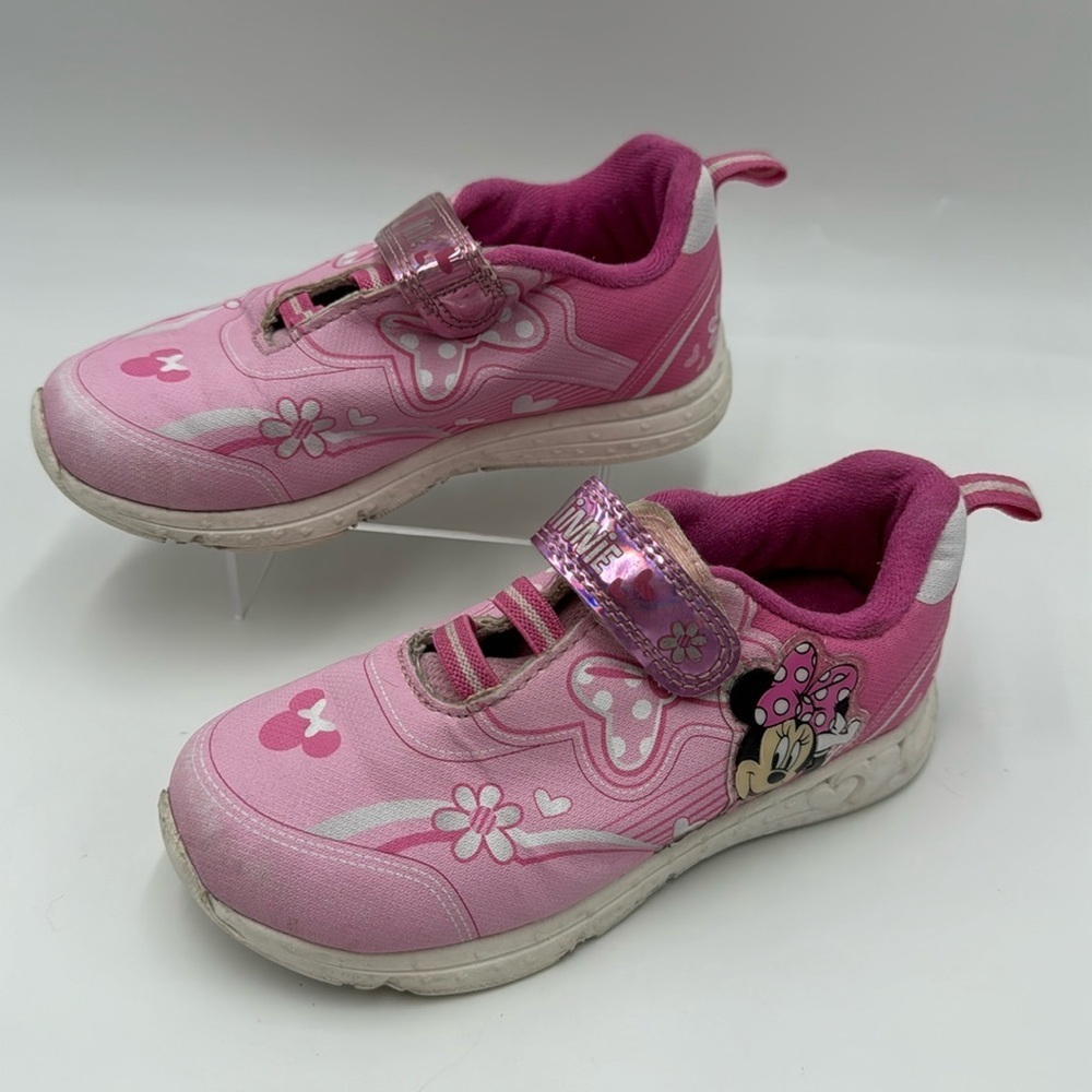 Disney Minnie Mouse Velcro Tennis Shoes Toddler Size 10
